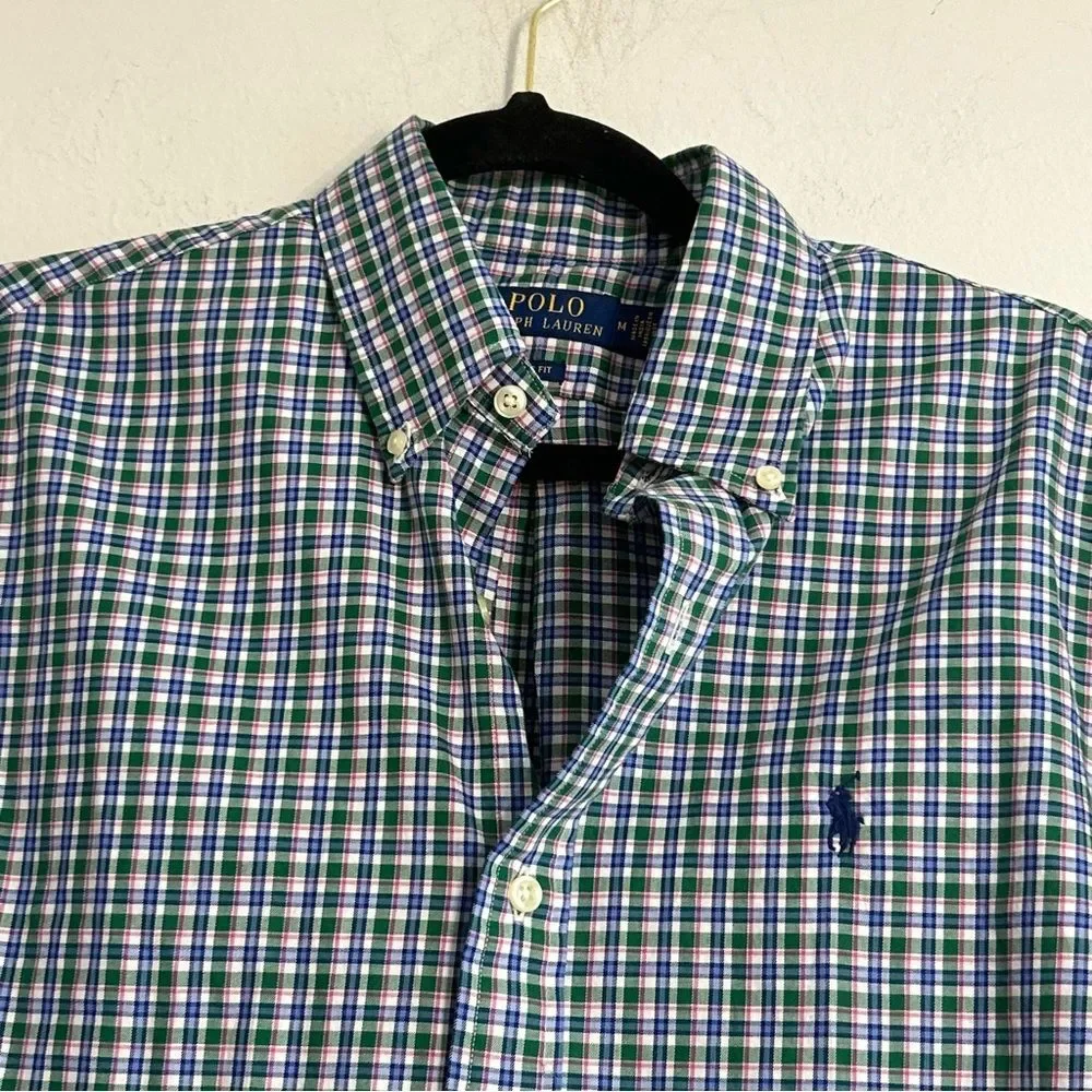 Polo Ralph Lauren Plaid Classic Fit Sport Button Down Shirt Size Medium